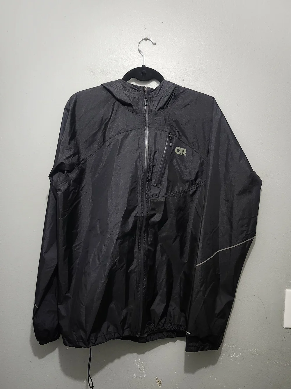 Outdoor Research Black Men’s Helium Rain Hooded Jacket Size M New Without Tags - Picture 4 of 11